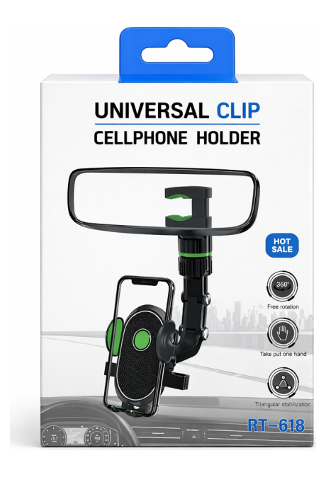 Universal Handyhalterung Auto (Clip & Saugnapf)